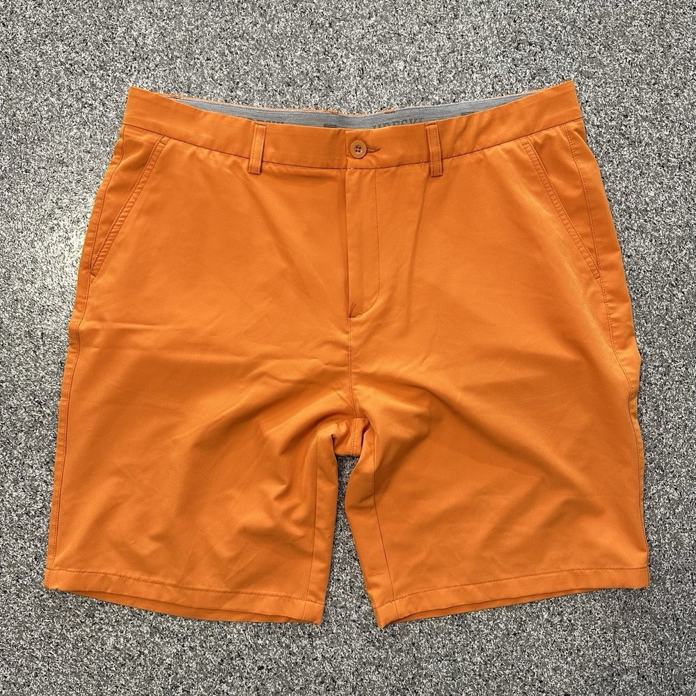Hreski Golf Shorts Mens 38 Orange Stretch 9" Quick Dry Regular Fit